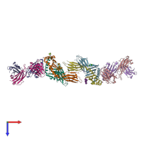 PDB entry 6xp6 coloured by chain, top view.