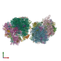 PDB entry 6xqd coloured by chain, front view.