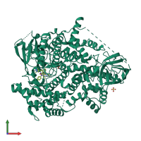 PDB entry 6xrl coloured by chain, front view.
