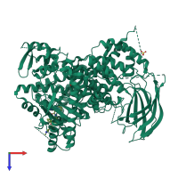 PDB entry 6xrl coloured by chain, top view.