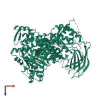 PDB entry 6xrm coloured by chain, top view.