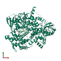 PDB entry 6xrn coloured by chain, front view.