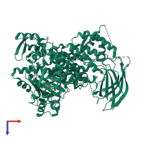 PDB entry 6xrn coloured by chain, top view.