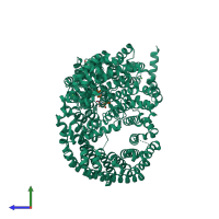 PDB entry 6xte coloured by chain, side view.