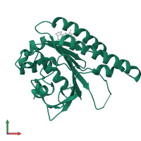 DNA repair and recombination protein RadA in PDB entry 6xtw, assembly 1, front view.