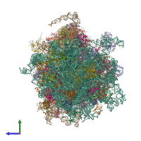 PDB entry 6xu7 coloured by chain, side view.