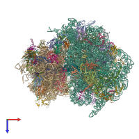 PDB entry 6xu7 coloured by chain, top view.