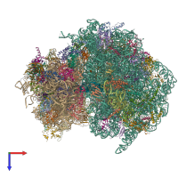 PDB entry 6xu7 coloured by chain, top view.