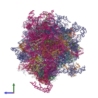PDB entry 6xu8 coloured by chain, side view.