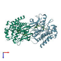 PDB 6xvb coloured by chain and viewed from the top.