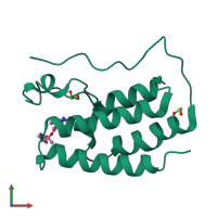 PDB entry 6xvc coloured by chain, front view.