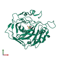 PDB entry 6xvh coloured by chain, front view.