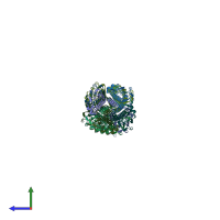 PDB entry 6xxd coloured by chain, side view.