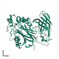 PDB entry 6xy7 coloured by chain, front view.