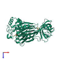 PDB entry 6xy7 coloured by chain, top view.