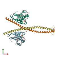 PDB entry 6y09 coloured by chain, front view.