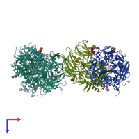 PDB entry 6y0f coloured by chain, top view.