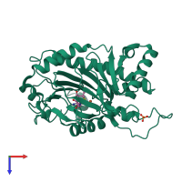 PDB entry 6y0p coloured by chain, top view.