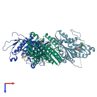 PDB entry 6y1i coloured by chain, top view.