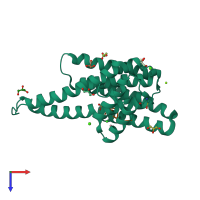 PDB entry 6y1j coloured by chain, top view.