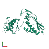 PDB entry 6y22 coloured by chain, front view.