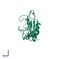 PDB entry 6y22 coloured by chain, side view.