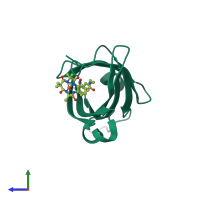 PDB entry 6y25 coloured by chain, side view.