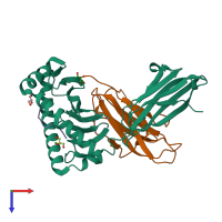 PDB entry 6y26 coloured by chain, top view.
