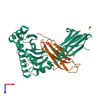 PDB entry 6y27 coloured by chain, top view.