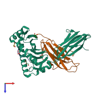 PDB entry 6y28 coloured by chain, top view.