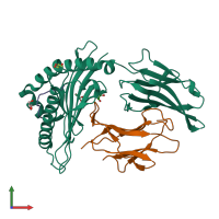 PDB entry 6y29 coloured by chain, front view.