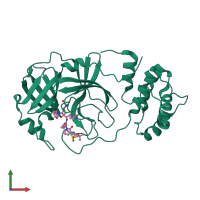 PDB entry 6y2f coloured by chain, front view.