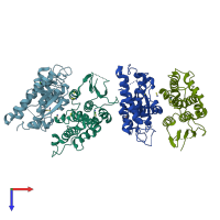 PDB entry 6y2h coloured by chain, top view.