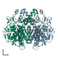 PDB entry 6y2i coloured by chain, front view.