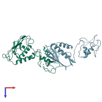 PDB entry 6y2x coloured by chain, top view.