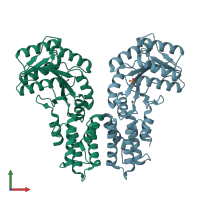 PDB entry 6y2z coloured by chain, front view.