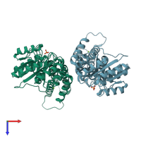 PDB entry 6y2z coloured by chain, top view.