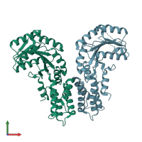 PDB entry 6y30 coloured by chain, front view.