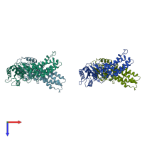 PDB entry 6y31 coloured by chain, top view.