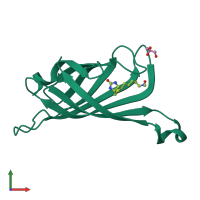PDB entry 6y34 coloured by chain, front view.