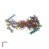 PDB entry 6y39 coloured by chain, top view.