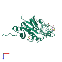 PDB entry 6y43 coloured by chain, top view.