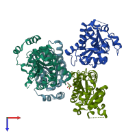 PDB entry 6y4z coloured by chain, top view.