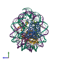 PDB entry 6y5e coloured by chain, side view.