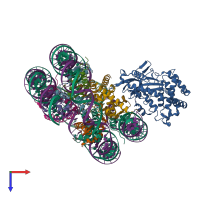 PDB entry 6y5e coloured by chain, top view.