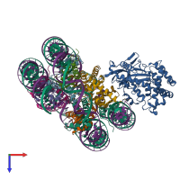 PDB entry 6y5e coloured by chain, top view.