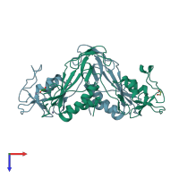 PDB entry 6y5n coloured by chain, top view.