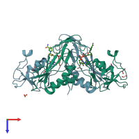 PDB entry 6y5p coloured by chain, top view.