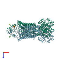 PDB entry 6y5r coloured by chain, top view.