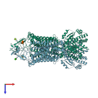 PDB entry 6y5v coloured by chain, top view.